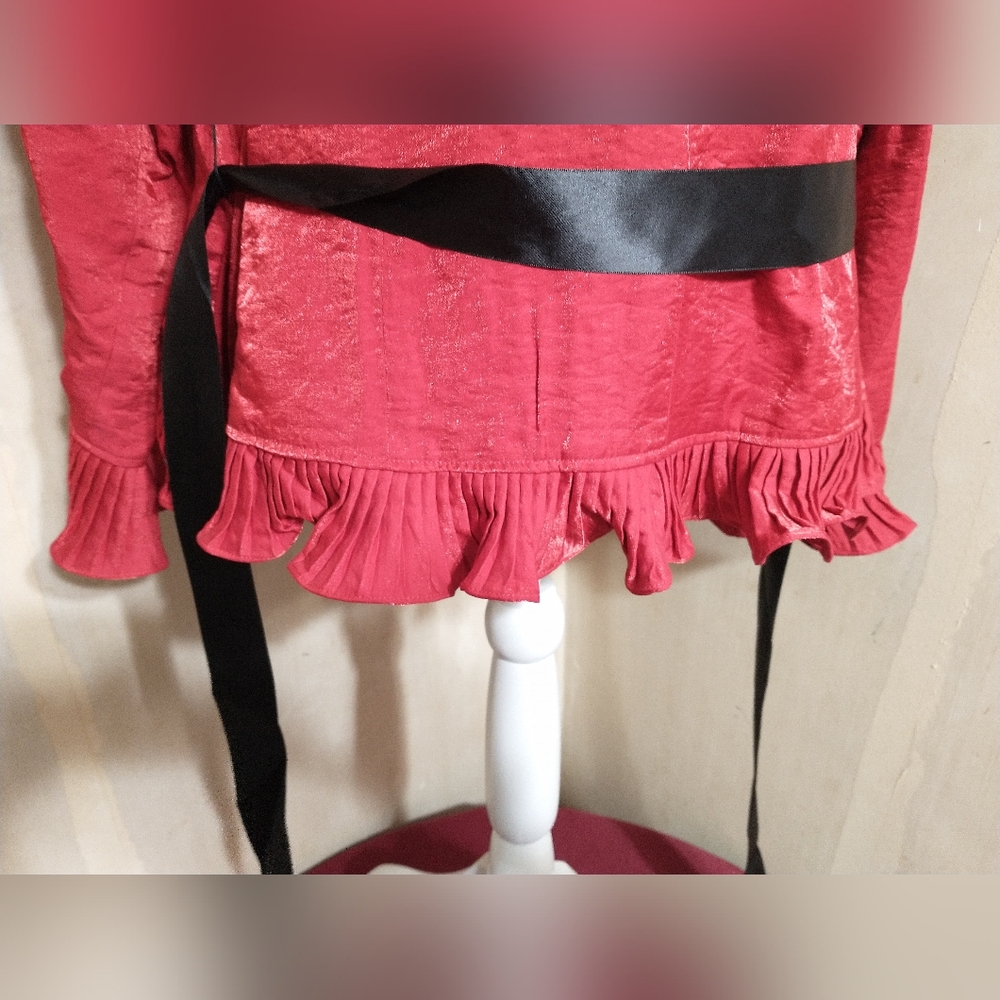 Jerry T Ruffled Red Jacket - Picture 8 of 11